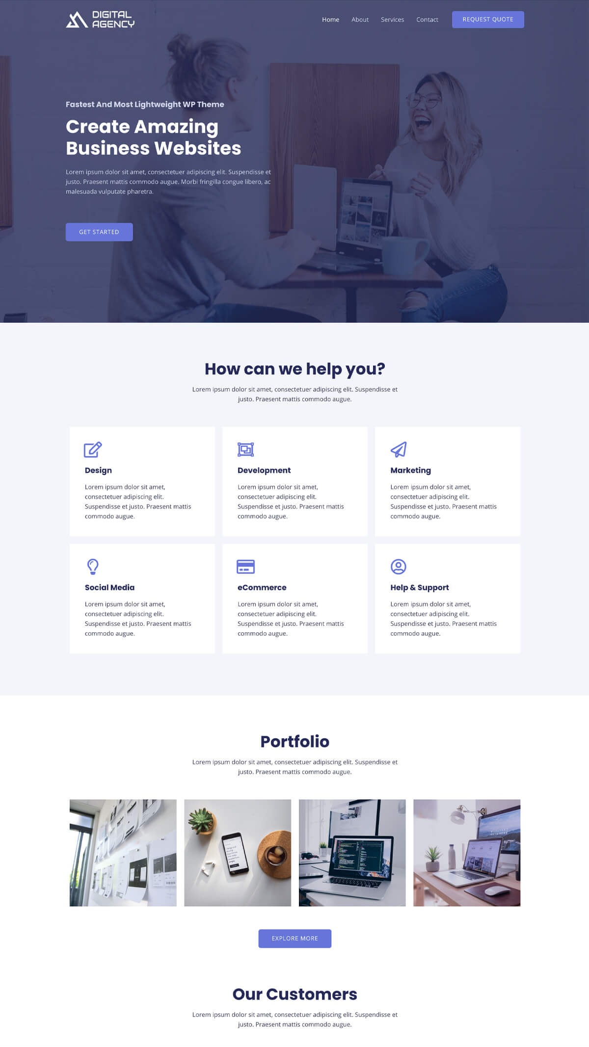 Home digital agency homepage